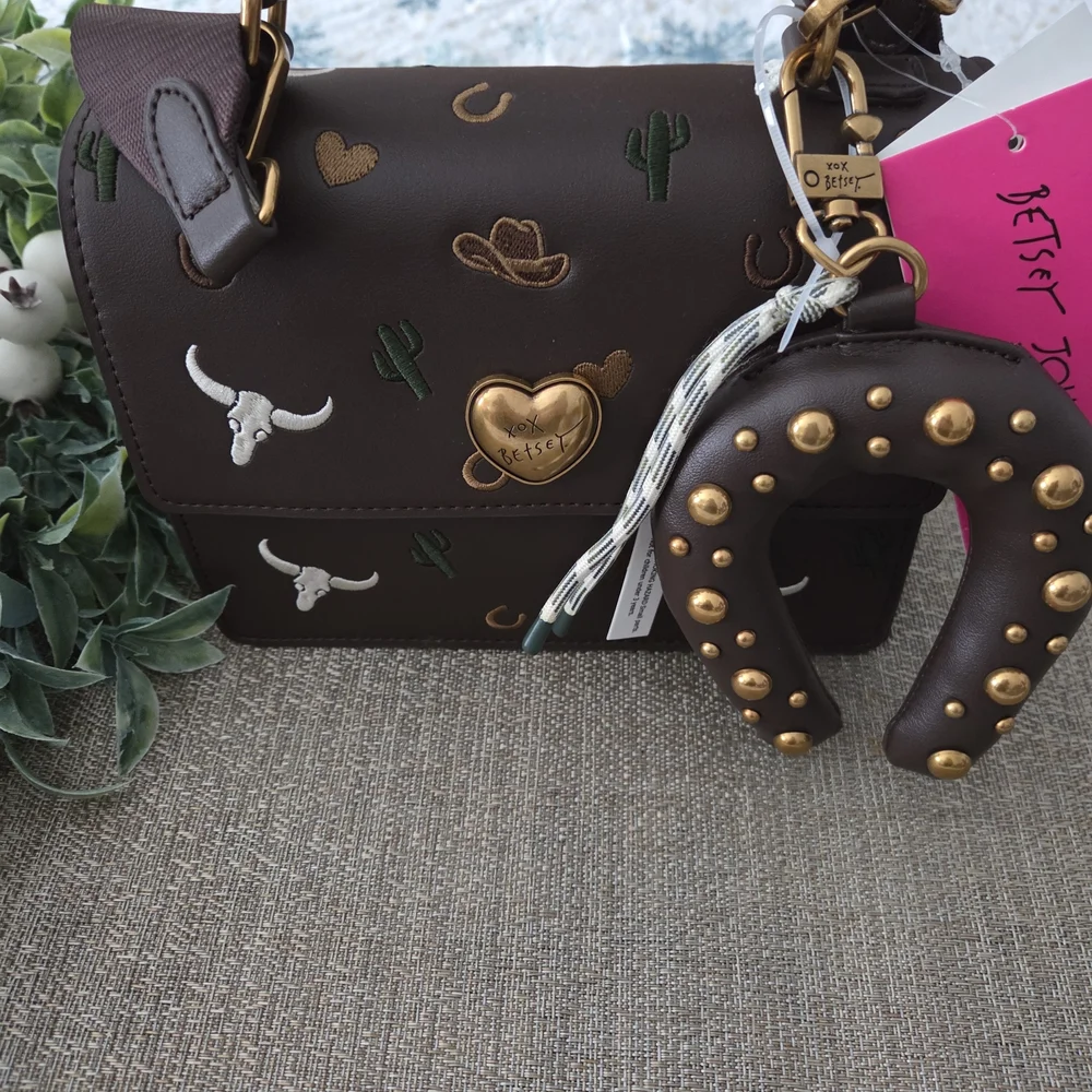 Betsey Johnson Dark Brown Western Mini Bag - Picture 4 of 9